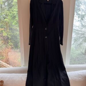 Mango Long Black linen jacket